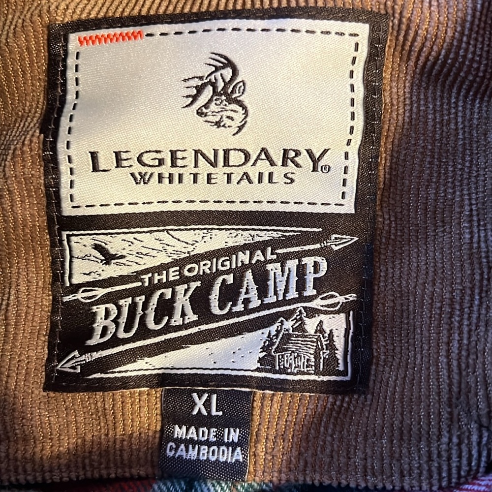 Legendary Whitetails Men's Buck Camp Flannel Long Sleeve Plaid Corduroy Cuffs XL - Picture 6 of 10